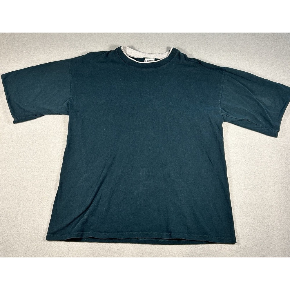 Trend Basics Y2K Boxy Skater Tee XXL 100% Cotton Teal Layered Collar